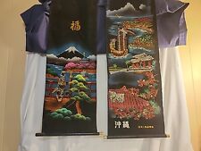 Vintage Asian Wall Hanging Tapestries, Okinawa & Blessings picture