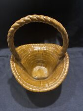 Vintage Handmade Ceramic Basket With Handle picture