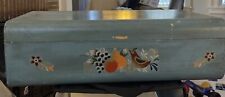 Vintage Hand-painted Wooden Hinged storage Box 13”x21x7 picture