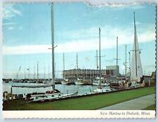 Duluth Minnesota Postcard Drill's Arena New Marina Docks Sailboats 1972 Vintage picture