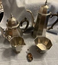 Vintage Gotham Pewter Tea Set W/ Creamer & Sugar Bowl/Small Sugar Scoop picture
