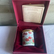 STAFFORDSHIRE ENAMELS Red Poppies Poppy Flowers TRINKET BOX Original Box picture