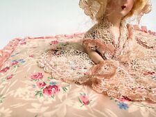 Vintage Half Doll Pink Ribbon Gift Box~ Hankies Lingerie Chocolate Holiday RARE picture