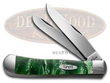 Case xx Trapper Knife Green Luster Corelon Handle Stainless Pocket Knives picture