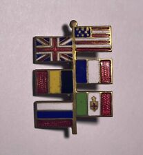 Vintage (antique?) C Clasp Enamel Flag Pin ‘Benefit Of Blind Soldiers & Sailors’ picture