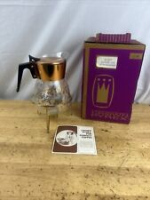 Vintage Crown Pyrex Jug Coffee Warmer 8 Cup Gold Trim New Old Stock picture
