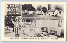 Keokuk Iowa Postcard Chief Motel Main St. Highways Exterior 1940 Vintage Antique picture