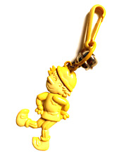 Vintage 1980s Plastic Charm Yellow Pinocchio Boy Charms Necklace Clip On Retro picture