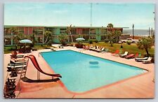 Emerald Beach Motel Biloxi Mississippi Pool Chrome 1968 Postcard picture