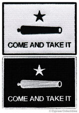 LOT 2 COME AND TAKE IT FLAG PATCH TEXAS REVOLUTION IRON-ON EMBROIDERED GONZALES picture