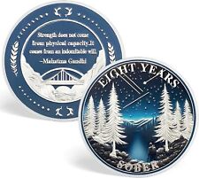 8 Year Sobriety Coin One Year Sobriety Chip AA Medallions Gifts for Women Men picture