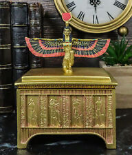 Ebros Egyptian Isis With Open Wings Golden Jewelry Box Statue Motherhood Magic picture