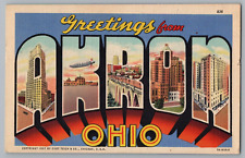 Postcard Greetings From Akron, Ohio, Large Letter picture