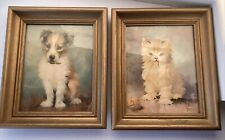 Florence Kroger Puppy And Kitten Framed  8x10