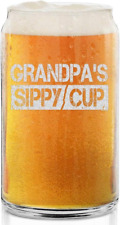 shop4ever® Grandpa's Sippy Cup Engraved Beer Can Glass Funny Promoted Clear  picture