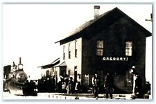 c1960 Gregory South Dakota SD Exterior Train Depot Station RPPC Photo Postcard picture