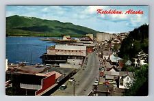 Ketchikan, AK-Alaska, View Overlooking Town Antique, Vintage Souvenir Postcard picture