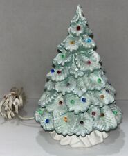 1990s Vtg Nowell’s Inc Glitter 8” Tall Ceramic Light Up Christmas Tree Works picture