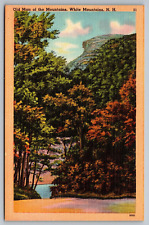 Old Man of the Mountains-White Mountains NH-Tichnor Bros. VTG Postcard-Rare View picture
