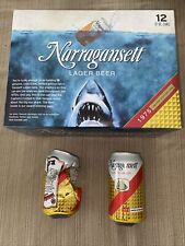 🦈JAWS Quint 1975 Retro Narragansett Lager Beer 12 Pack EMPTY BOX + (2)Open Cans picture