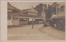 White City Savin Rock Pavillion Connecticut 1906 RPPC Ice Cream Train Postcard picture
