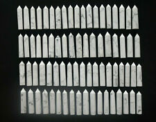 1060g 74pcs Natural Beautiful White Howlite Quartz Crystal Wand Point Healing picture