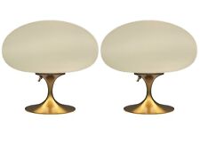 Pair of Mid Century Modern Design Mushroom Lamps in Brass / Gold - Danish Modern picture