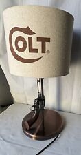 Neat Vintage Colt Revolver Gun Table Lamp with Original Shade RARE** picture