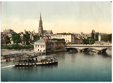 Metz. Virgin Defense and Central Bridge.  Vintage PC photochromy, photochromy, v picture