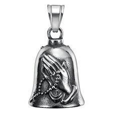 Praying Hands Guardian Bell Motorcycle Luck Gremlin Ride Motorcycle Lucky Bell picture