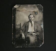 Antique 1890s Tintype Photograph Western Gentleman American Frontier picture