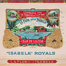 Rare Vintage La Flor de la Isabela Cigar Box - Isabela Royals, 1910, Collectible picture