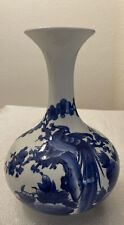 VTG Unique Qing White and blue peonies porcelain 12” vase picture