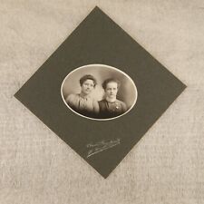 Real Photo Young Women Sisters Portrait Antique ~ Small Sized Cabinet Card picture