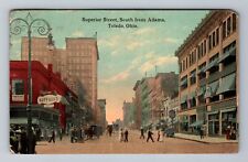 Toledo OH-Ohio, Superior Street, South From Adams Vintage c1914 Postcard picture