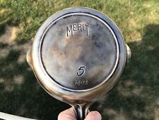 RARE 1920's Griswold Merit #5 Cast Iron Skillet Heat Ring Sears MINT #1502 NICE picture