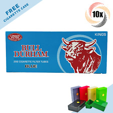 10x Boxes Bull Durham Blue Light King Size ( 2,000 Tubes ) Cigarette Tobacco RYO picture