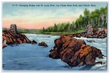 1948 Swimming Bridge Over St. Louis River Duluth Minnesota MN Vintage Postcard picture