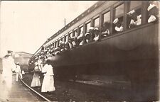 RPPC Sailors on Train African American Woman Posing for Photo c1915 Postcard Y9 picture