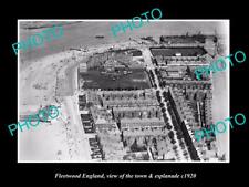 OLD LARGE HISTORIC PHOTO OF FLEETWOOD ENGLAND THE TOWN & ESPLANADE c1920 picture