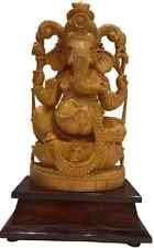 Hand Craved Wooden Lord Ganesha Showpiece Statue for Home Office Temple Decor picture
