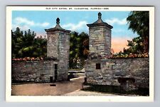 St. Augustine FL-Florida, Old Stone City Gates, Antique Vintage Postcard picture