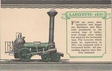 Postcard Railroad Train Lafayette 1837  picture