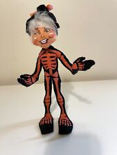 Annalee Halloween Skeleton Elf Doll Orange & Black Posable Figurine 9