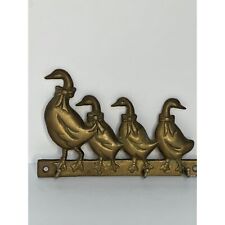 VTG Brass Goose Family Wall Hook Key Hanger Decorative Handmade Metal Art Decor picture