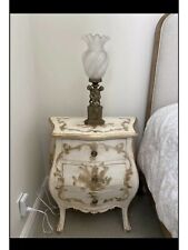 PAIR CHERUB TABLE LAMPS W/SATIN GLASS SHADES ETCHED DETAILS “LQQK” picture