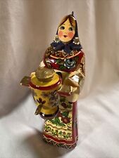 Rare 1999 Signed R. Ceprueb Nocag Hand Carved Peasant Girl W/water Jug 5” picture