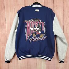 Vintage Disney Mickey Mouse Varsity Jacket Sz XL Slim Cartoon Snap Button  picture