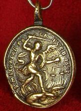 ANTIQUE 17TH CENTURY DATED 1631 GUADALUPE CENTENIAL ST. MICHAEL PILGRIMAGE MEDAL picture