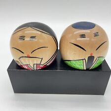 Rare Sousaku (Creative) kokeshi japanese wooden Hime Doll Toy Koma Spinning Top picture